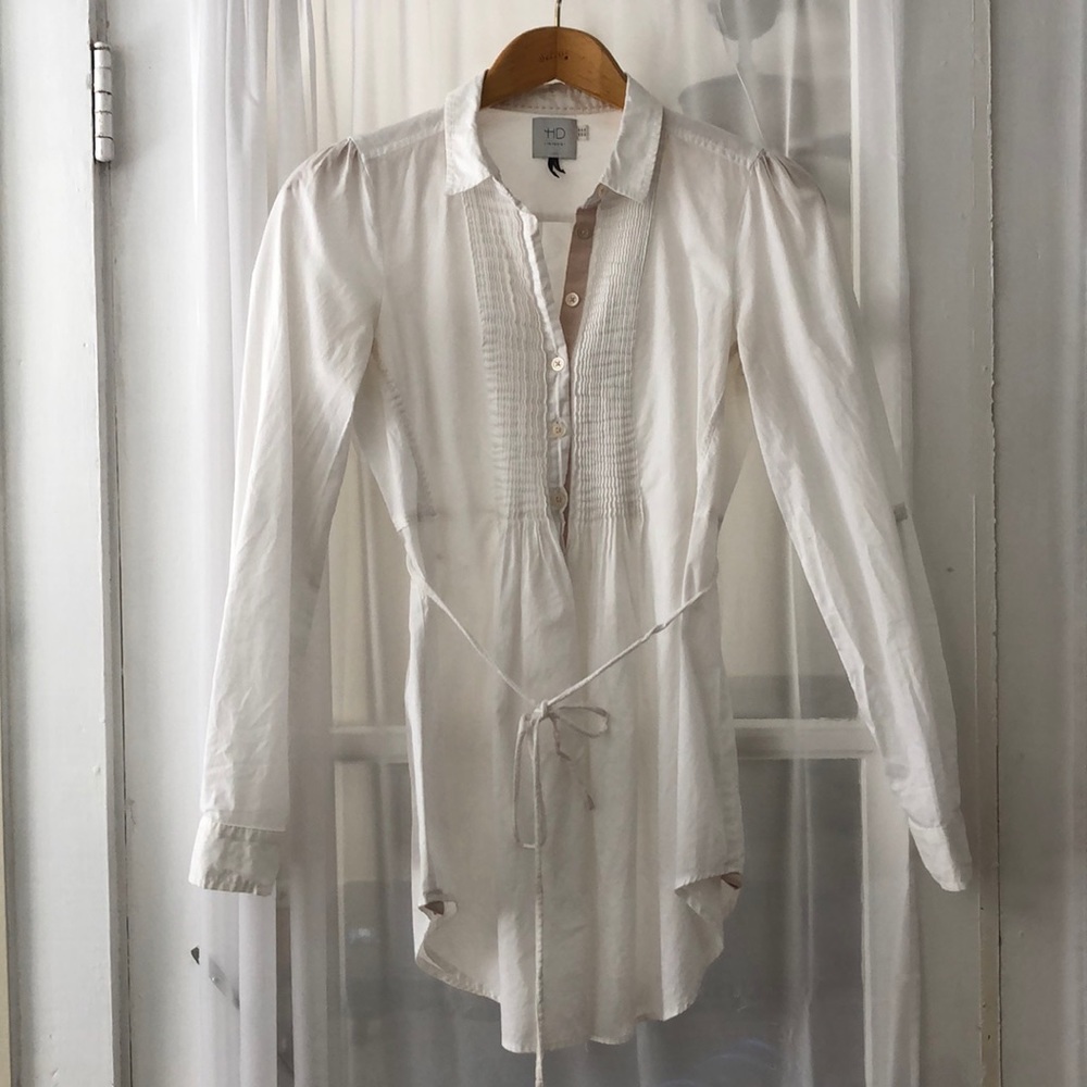 Anthropologie long sleeve collared blouse.